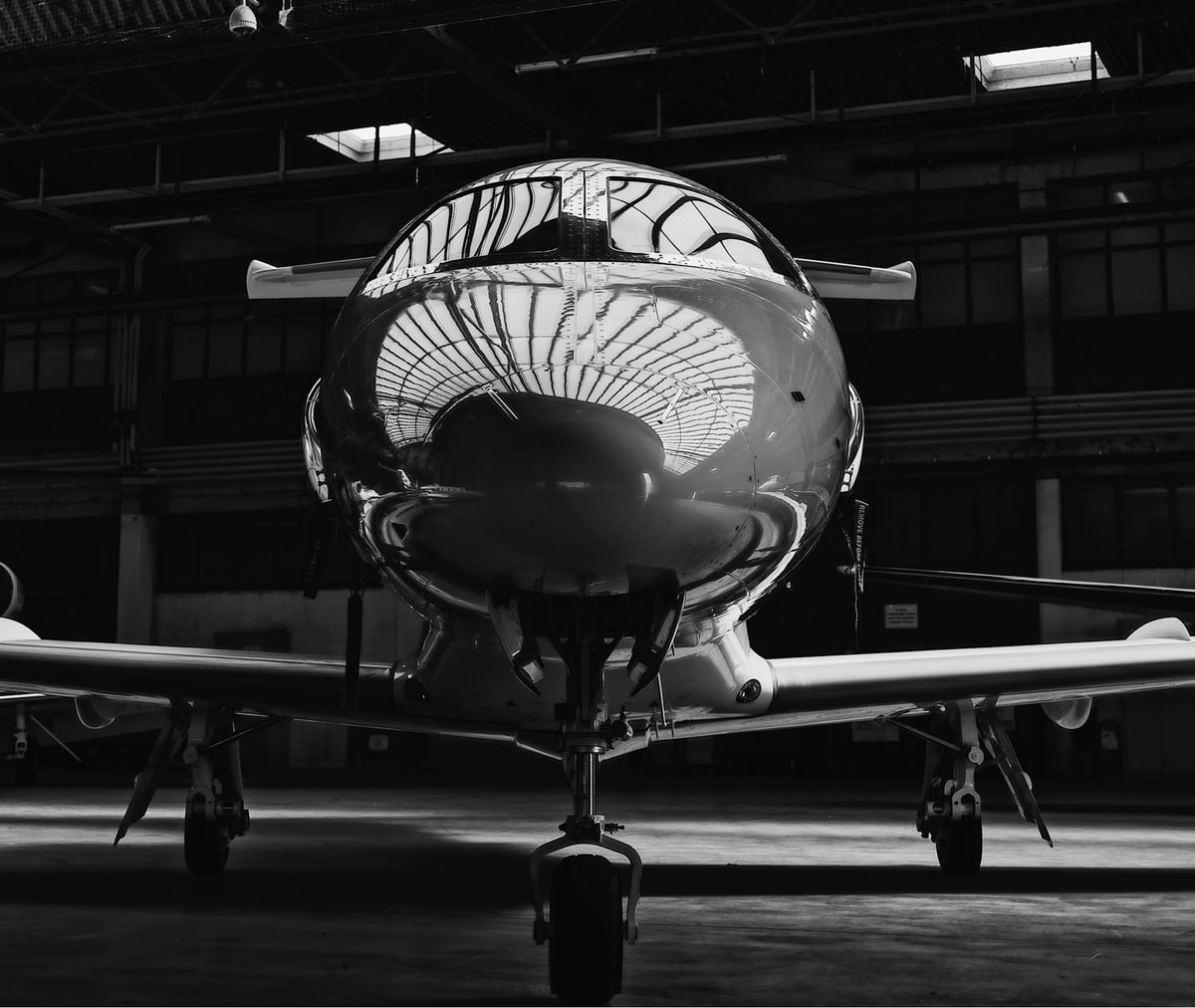 Aircraft in hangar