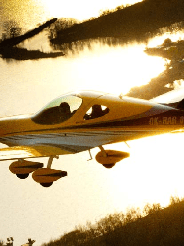 Aircraft in sunset